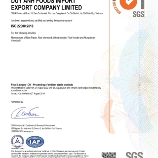 Chứng nhận ISO 22000: 2018