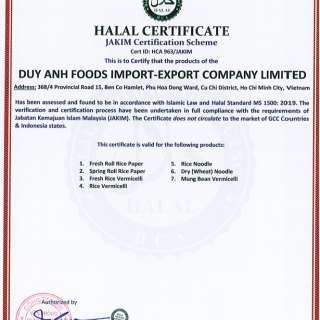 Halal Certificate 2024-2025